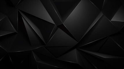 Fototapeta premium Black abstract geometric background from polygons. AI generated.