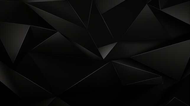 Black abstract geometric background from polygons. AI generated. © SixthSense