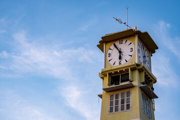 the Clock Tower at the market in the City of Ratchaburi in the Province of Ratchaburi in Thailand,