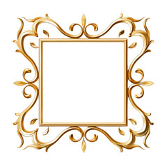 Vintage Frame isolated on transparent, Generative AI