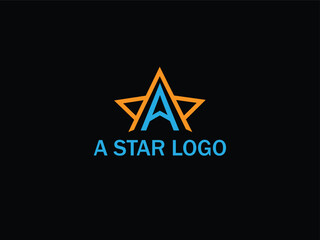 A and star logo design with a star vector design.