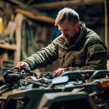 Electric quad bike reparing and battery replacement.