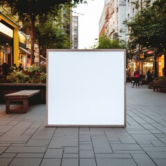 Blank Advertisement Poster, Empty, Board, Billboard, Signs, City, Template, White, Frame, Space, Generative Ai