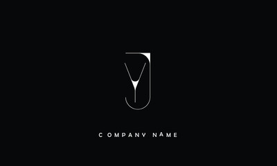 YJ, JY, Y, J Abstract Letters Logo Monogram