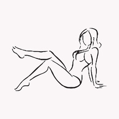 Free vector hand drawn sexy girl illustration.