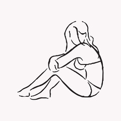 Free vector hand drawn sexy girl illustration.