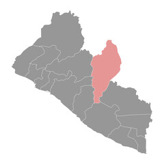 Nimba map, administrative division of Liberia. Vector illustration.