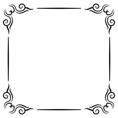 Vintage Floral Frame Border Lines Style