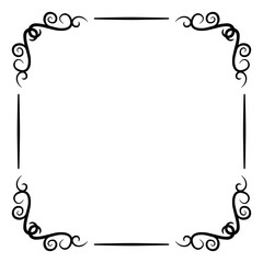 Vintage Floral Frame Border Lines Style