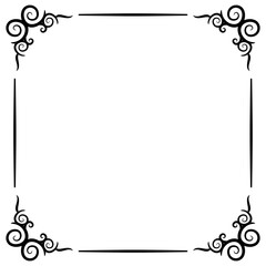 Vintage Floral Frame Border Lines Style