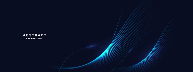 Abstract blue background with flowing lines. Dynamic waves. vector illustration.	
