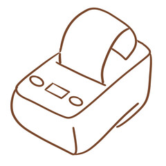 office appliance_stationary_slip billing printer_vector file