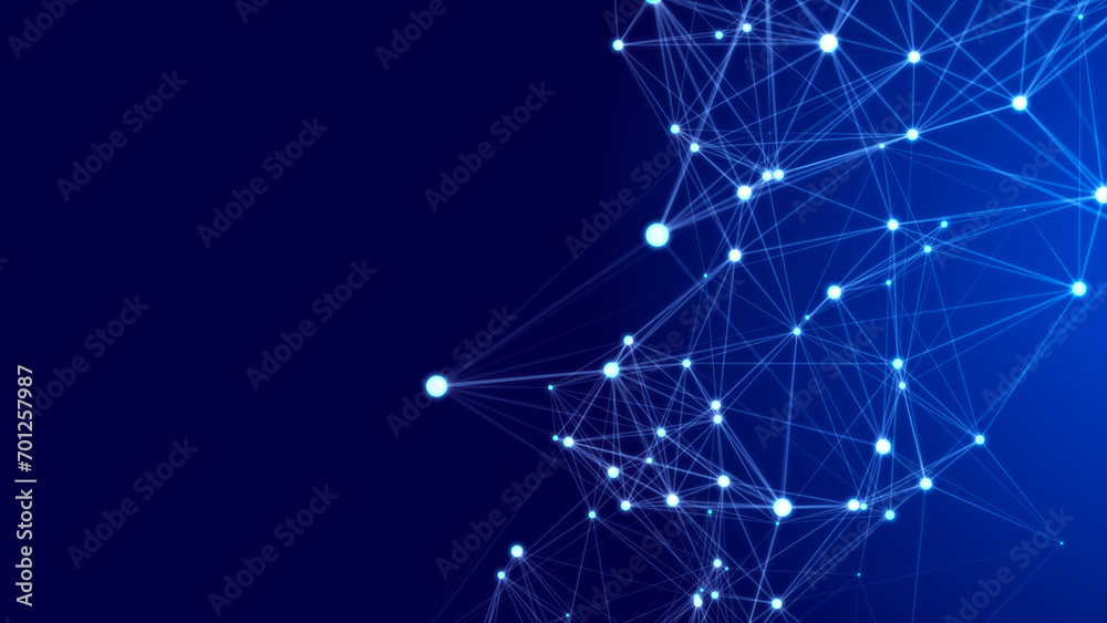 Poster abstract digital science background. a stream of luminous particles. big data visualization. 3d rend