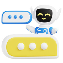 Chatbot 3d icon illustration. Great for business, technology, company, websites, apps, education, marketing and promotion. Artificial Intelligence 3d graphics.