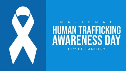 National human trafficking awareness day 4k typography animation on 11th of January. Support, crime, freedom, awareness and prevention concept - Powered by Adobe