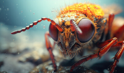 Extreme macro photography of amazing insect.