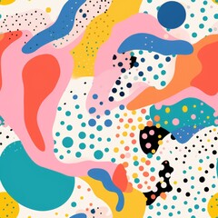 Naklejka premium colorful wave cartoon fun pattern, ai
