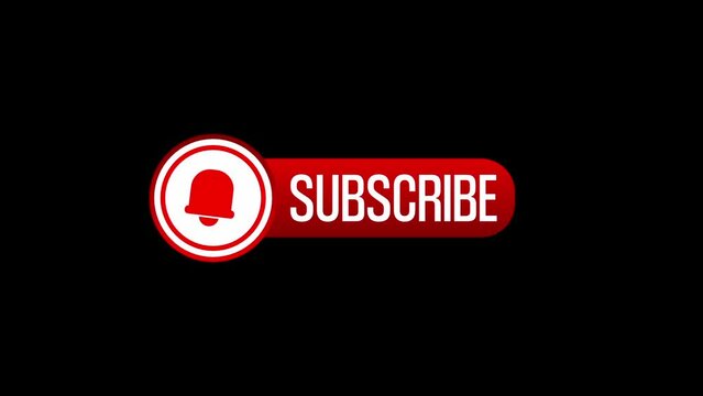 subscribe icon animation. a close up of a red subscribe button on a black background