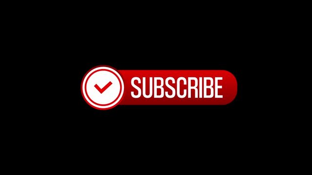 subscribe icon animation. a close up of a red subscribe button on a black background