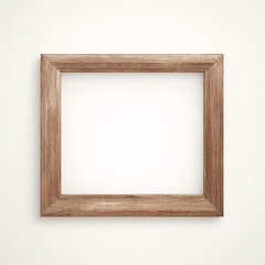 壁に木製フレームの写真のモックアップ。木製の額縁をモックアップします。影付きの水平方向の境界線。背景の壁に空のフォト フレーム。デザインの境界線は、ポスターと絵画の画像を印刷します。ベクター