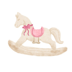 pink rocking horse baby toy © Mommidhi