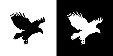 Silhouette eagle animal of black. Black icon animal