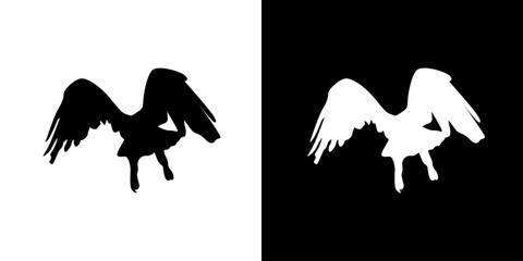 Silhouette eagle animal of black. Black icon animal