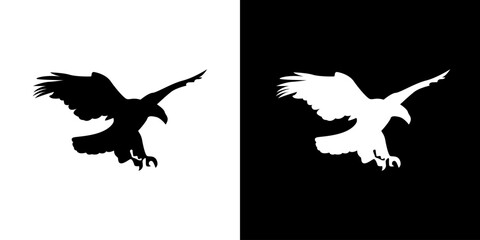 Silhouette eagle animal of black. Black icon animal