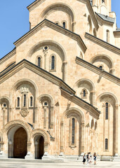 Fototapeta na wymiar St. Trinity or Sameba orthodox cathedral. Georgia in the city of Tbilisi.