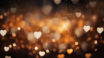 Bokeh Hearts and Lights Valentine's Day Background	