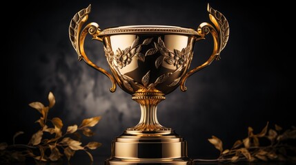 Fototapeta na wymiar Captivating elegance: a stunning and graceful trophy cup radiating beauty and prestige, a symbol of achievement and excellence in exquisite design and timeless allure