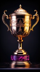 Fototapeta na wymiar Captivating elegance: a stunning and graceful trophy cup radiating beauty and prestige, a symbol of achievement and excellence in exquisite design and timeless allure