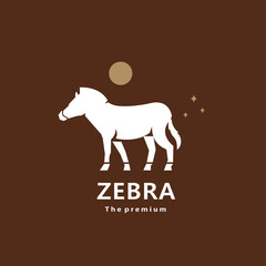 animal zebra natural logo vector icon silhouette retro hipster	