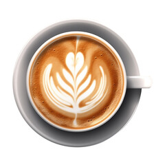 Latte art coffee transparent