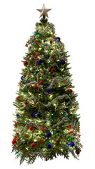 3D Rendering Christmas Tree on White
