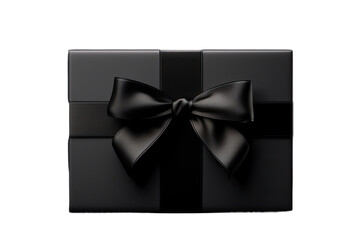 The Black Gift Package Isolated On Transparent Background