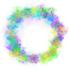 colorful sand powder circle frame for holi festival