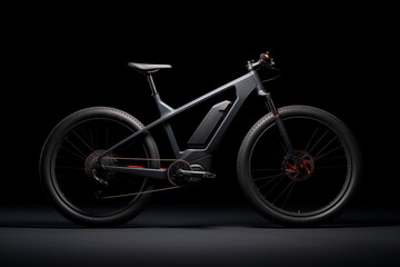 Electric bike, isolated black background