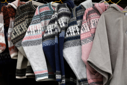 Shop selling woolen clothing in Riobamba, Ecuador