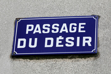 Street plaque in Paris, France