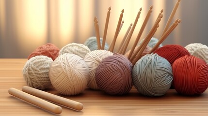 The essentials for any knitter: supple yarn in rich colors and smooth wooden needles for comfortable crafting