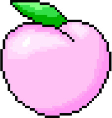 Fototapeta premium pixel art, peach, peach pixel art, peach dot art, peach dot picture, a peach