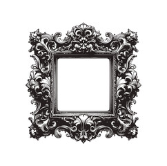 The vintage flora frame.  Flora and Leaves. Vector illustration.