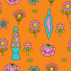 Retro Groovy Seamless Pattern 10