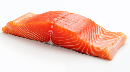 Delicious salmon meat picture on white background
