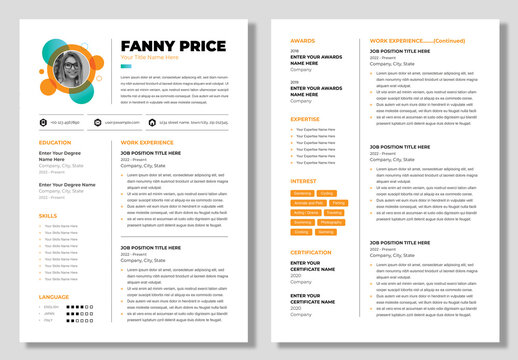 Color Full Resume Template Layout