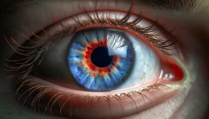 Closeup of Human Eye - Beautiful Iris and Patterns - Biology - Concept of Eye Laser Surgery - LASIK...