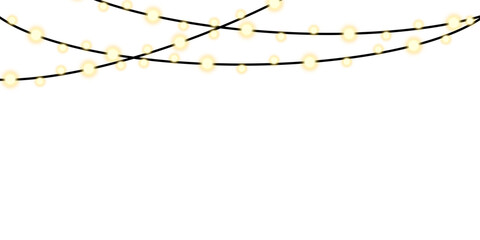 garland light decoration minimalism isolated on transparent background. illustration. glowing light