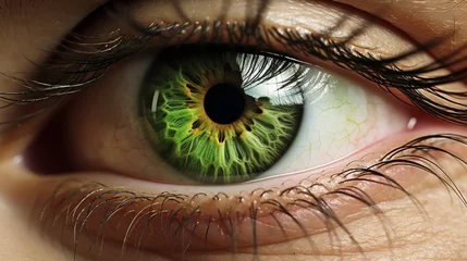 Fototapeten human green eye close up © Katya