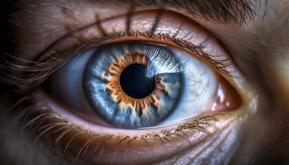 Closeup of Human Eye - Beautiful Iris and Patterns - Biology - Concept of Eye Laser Surgery - LASIK - Eye Medicial Procedure